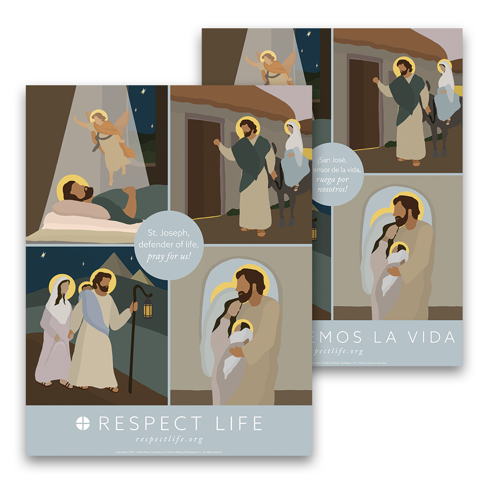 St. Joseph, Defender of Life Poster (Bilingual, Flat)